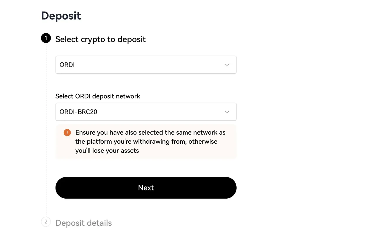 BRC-20 deposit - step 2