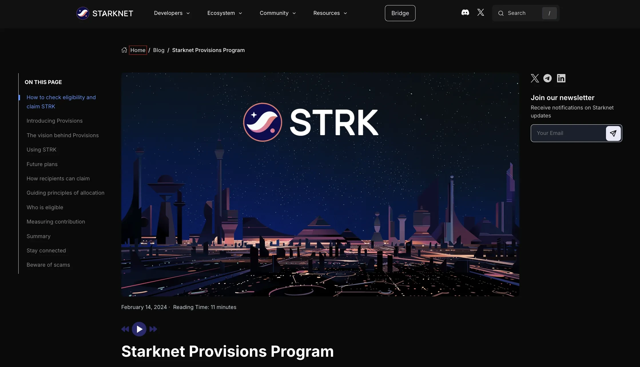 Starknet Provisions