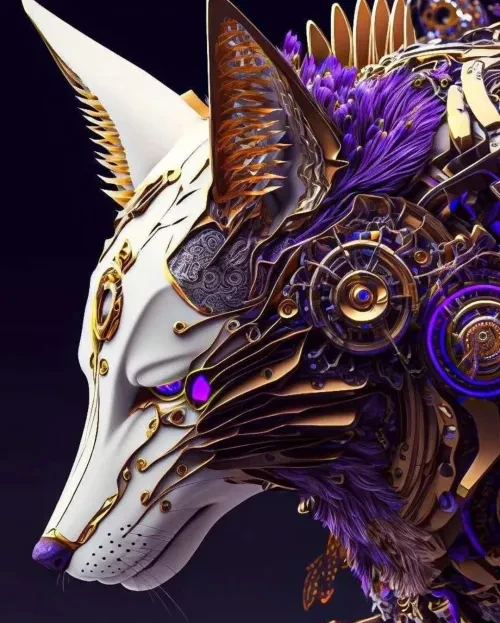Purple Kitsune Fox