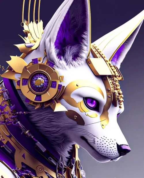 Purple Kitsune Fox