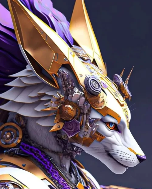 Purple Kitsune Fox