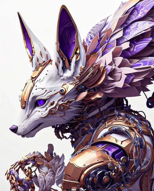 Purple Kitsune Fox