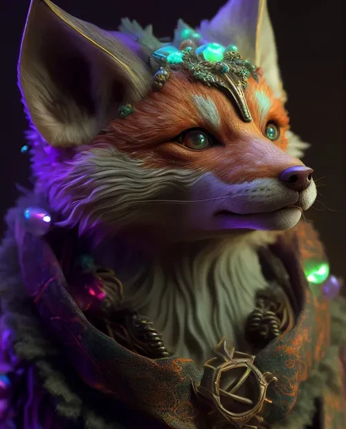 Purple Kitsune Fox