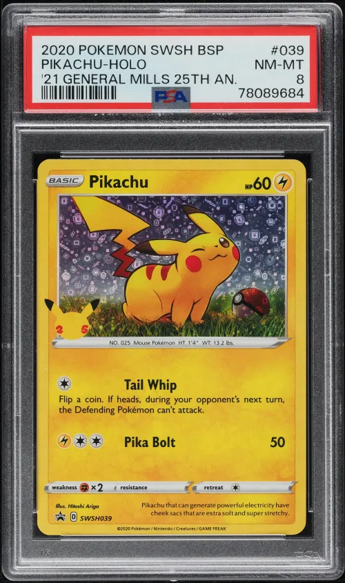 2021 #39 HOLO PIKACHU PSA 8 POKE