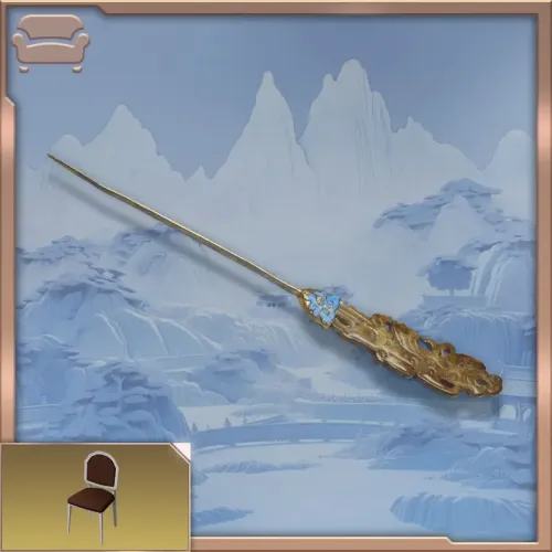 Silver-gilded jade-embedded dragon head hairpin