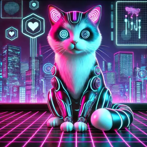 Cyber Neon Cat  #1