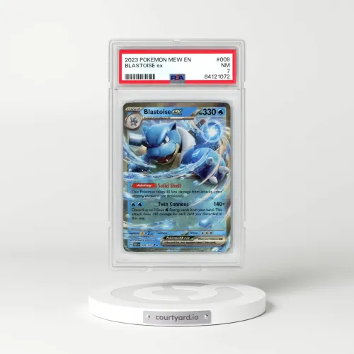 2023 Pokémon Mew EN-151 #009 Blastoise EX - Holo (PSA 7 NM)