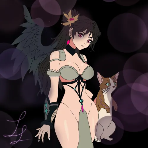 Wings and cat