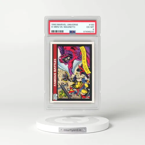 1990 Marvel Universe #100 X-Men vs. Magneto (PSA 6 EX-MT)