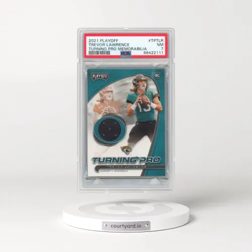 2021 Panini Playoff Turning Pro Memorabilia #TPTLR Trevor Lawrence (PSA 7 NM)
