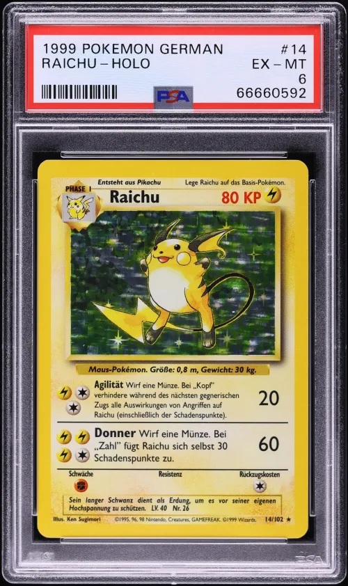 1999 #14 Raichu-Holo PSA 6 Germa