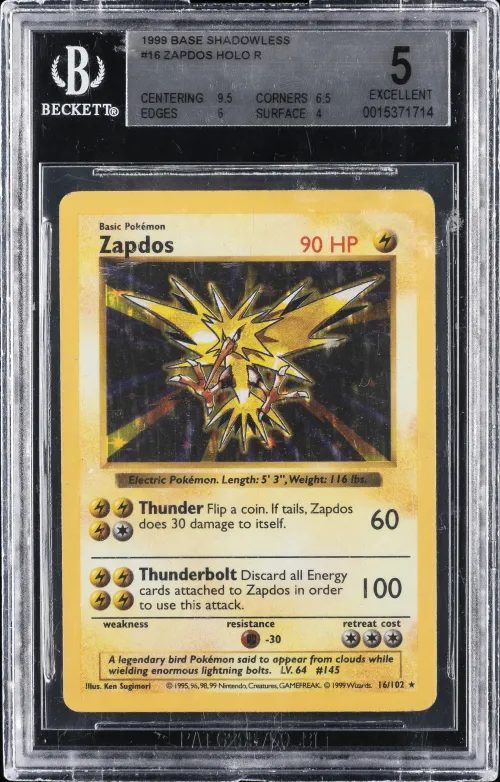 1999 #16 Zapdos-Holo BGS 5 Game 