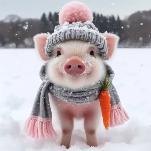 A pig in the snow #12