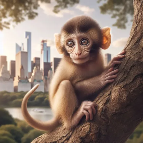 Beautiful monkey in New York's Great Park #10