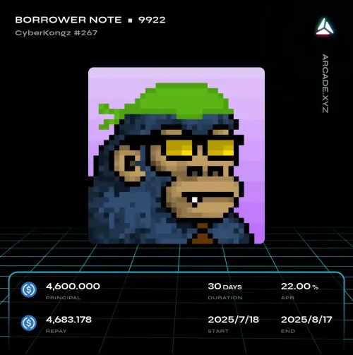 Arcade.xyz Borrower Note #9922