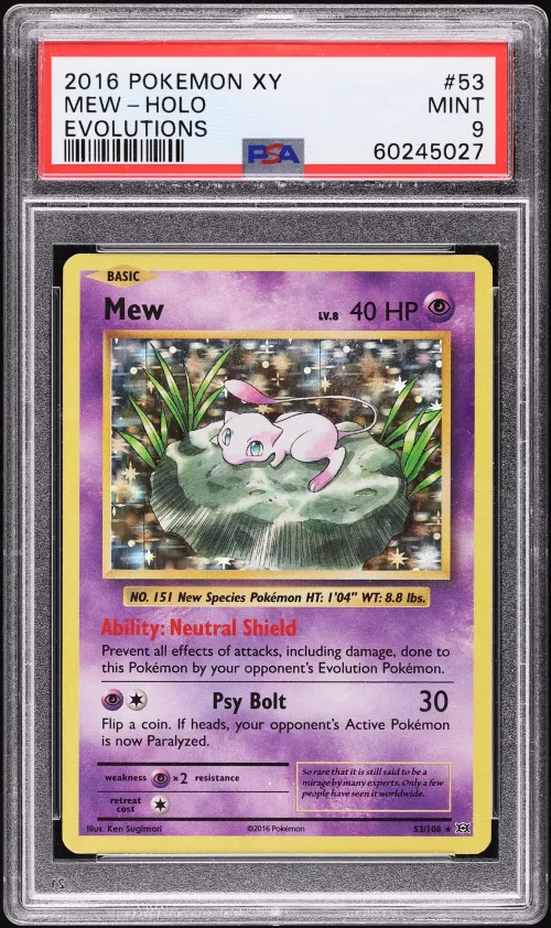 2016 #53 Mew-Holo PSA 9 XY Evolu