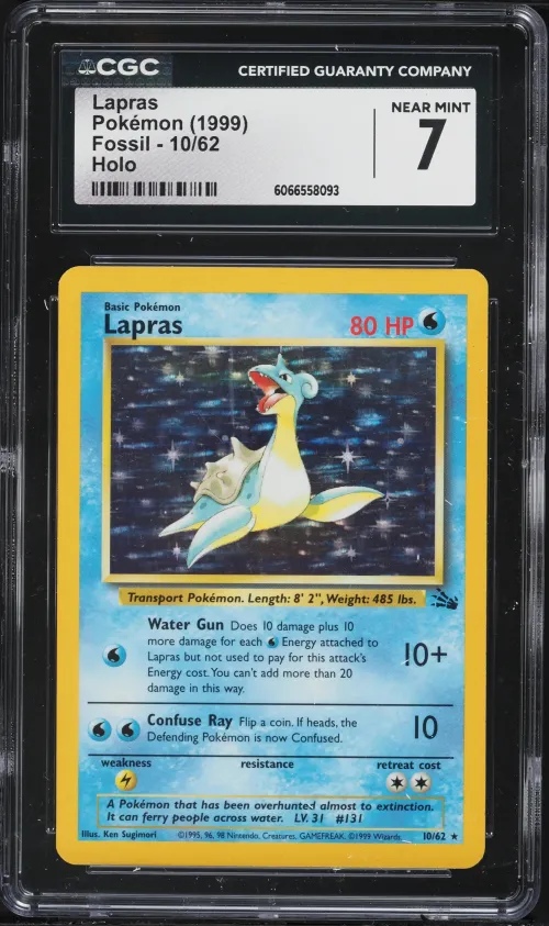 1999 #10 Lapras-Holo CGC 7 Fossi