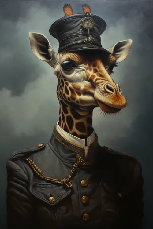 Dieselpunk Giraffe Portrait #33384018