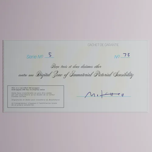 DigitalZoneofImmaterialPictorialSensibility,Series5,Edition #73