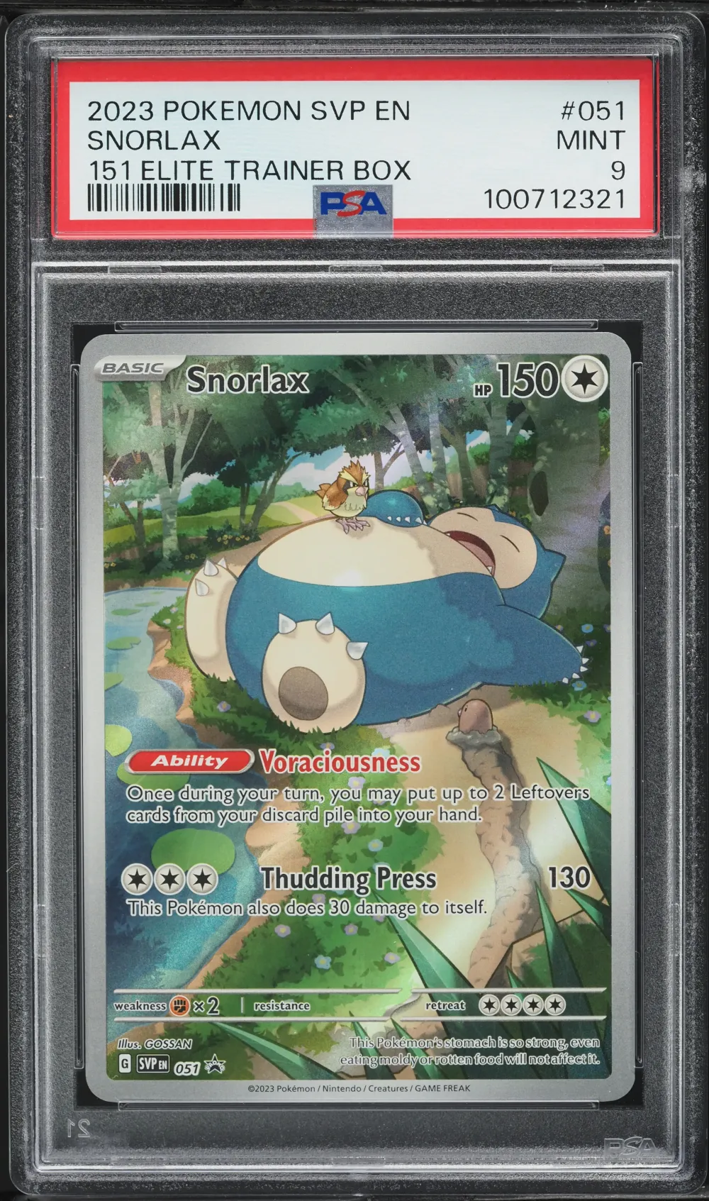 2023 #051 Snorlax PSA 9 Svp EN-S