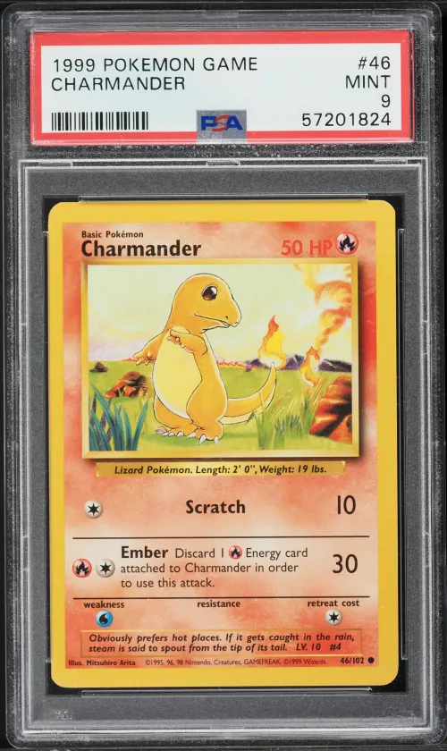 1999 #46 Charmander PSA 9 Game P
