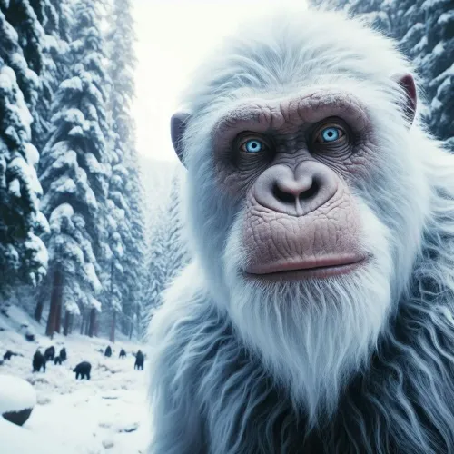 Giant chimpanzee in the snow #7