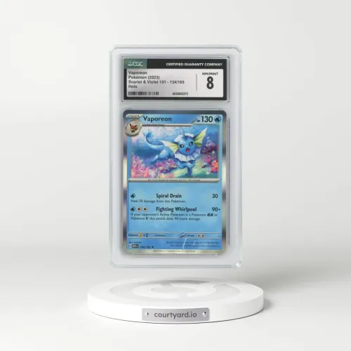 2023 Scarlet & Violet 151 - MEW EN #134/165 Vaporeon - Holo (CGC 8 NM-MT)