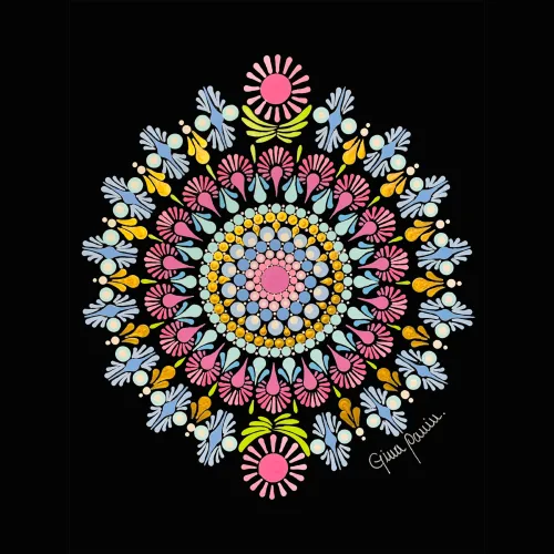 Mandala Puntillismo; Meditación del día 23 Abril 2025 #4