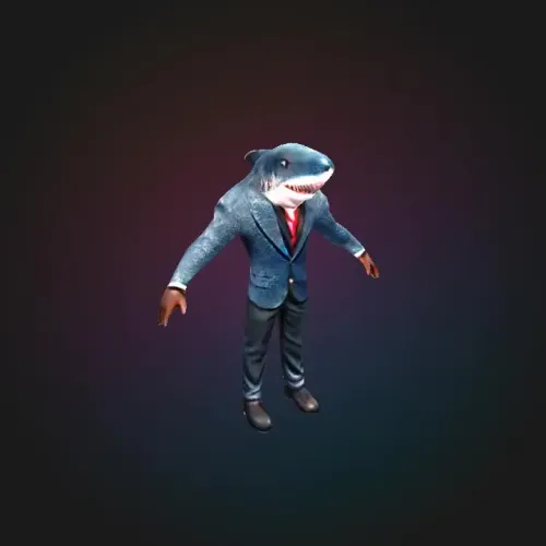 Shark Dressed Man POLYGON