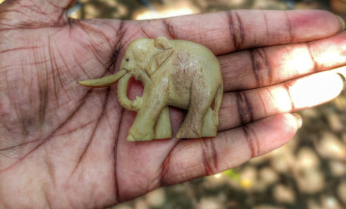 elephant statue (made with elephant tusk)