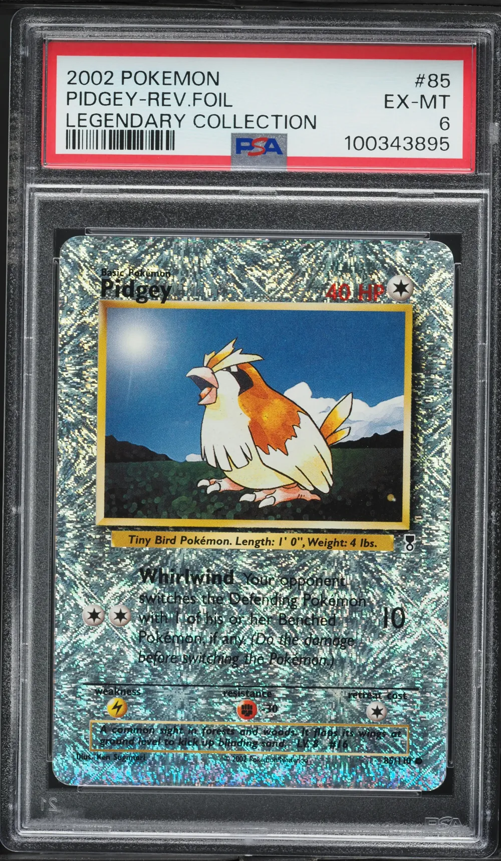 2002 #85 Pidgey-Reverse Foil PSA