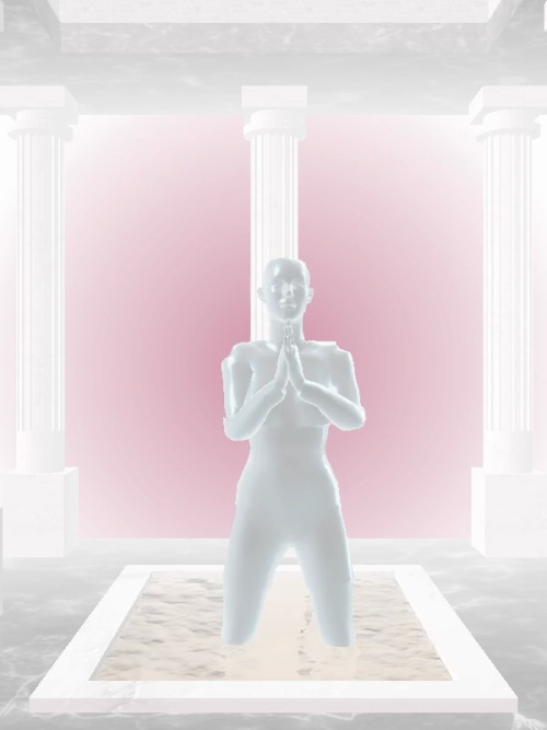The Praying Shimmery Blue Woman #6984