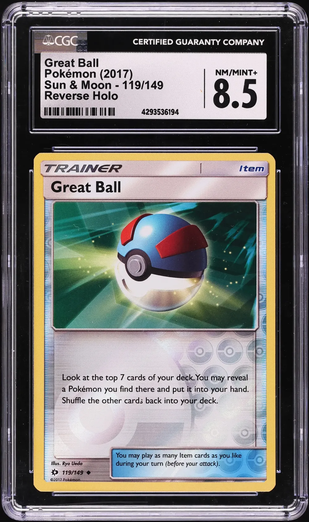 2017 #119 Great Ball CGC 8.5 Pok