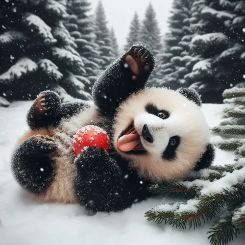 Panda in the snow #14