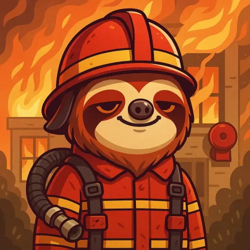 SLOTHANA BASE #021 – Firefighter Sloth