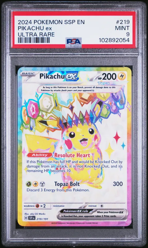 2024 #219 PIKACHU EX PSA 9 POKEM