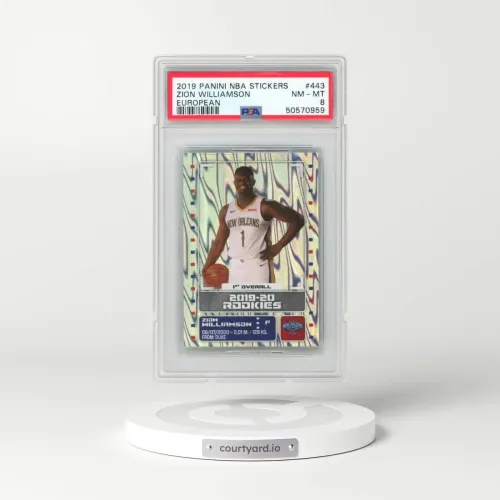 2019 Panini NBA Stickers European #443 Zion Williamson (PSA 8 NM-MT)
