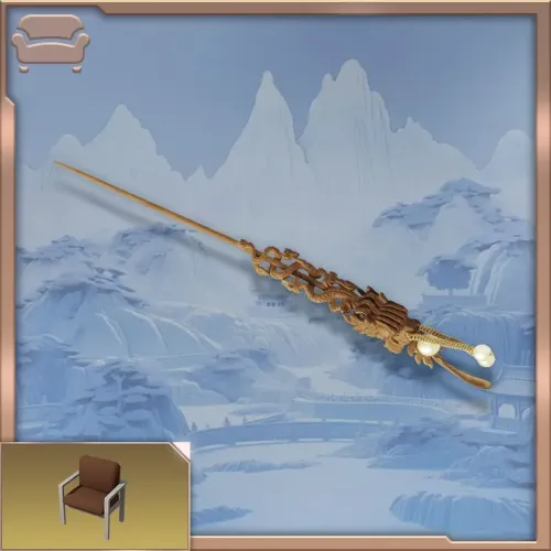 Rosewood carved dragon playing with pearl ear-picking hairpin