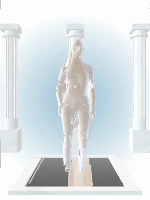 The Jumping Luminescent Beige Woman #3380