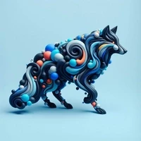 The wolf spirit of colors