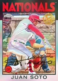 Washington Nationals® Juan Soto OF 1986 Anniversary Facsimile Signature Motion Chrome 86TC