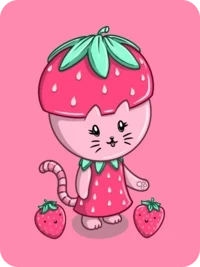 Strawb Kitty by b x Reddit Collectible Avatars