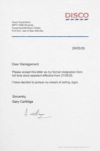 Resignation & Declaration