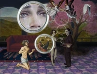 The Pilgrim’s Living Room Crucifixion; Mona Lisa Hyper-Gamble by Parker Ito