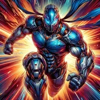 Neon Vortex Warrior