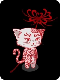 Red Japanese Tattoo Cat by ana.owu x Reddit Collectible Avatars