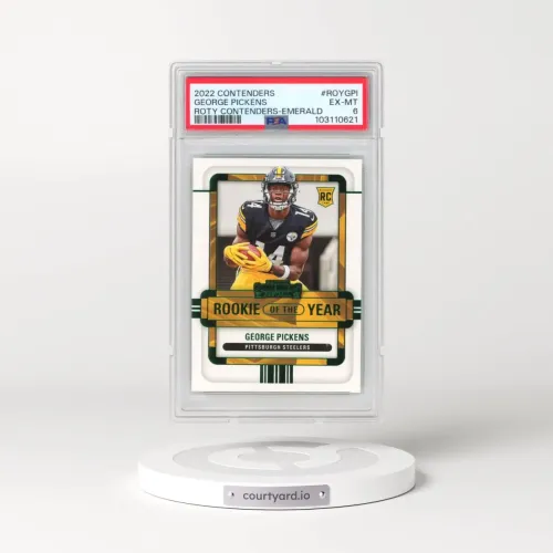 2022 Panini Contenders Rookie of the Year Contenders #ROYGPI George Pickens - Emerald (PSA 6 EX-MT)