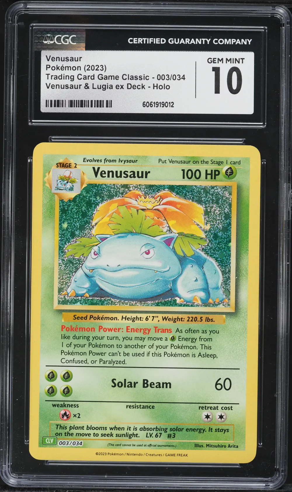2023 #003 Venusaur CGC 10 CLV-Tr