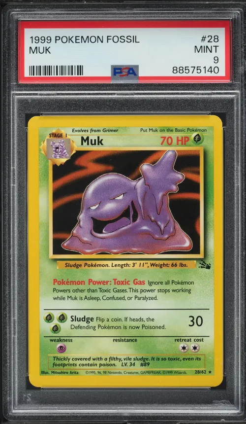 1999 #28 MUK PSA 9 POKEMON FOSSI