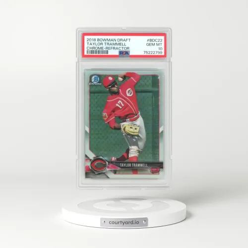 2018 Bowman Draft #BDC22 Taylor Trammell - Chrome - Refractor (PSA 10 GEM MINT)